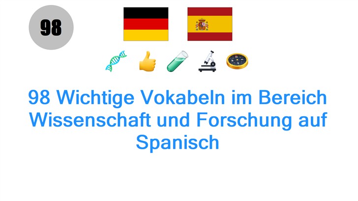 98 Wichtige Vokabeln im Bereich Wissenschaft und Forschung auf Spanisch